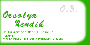 orsolya mendik business card